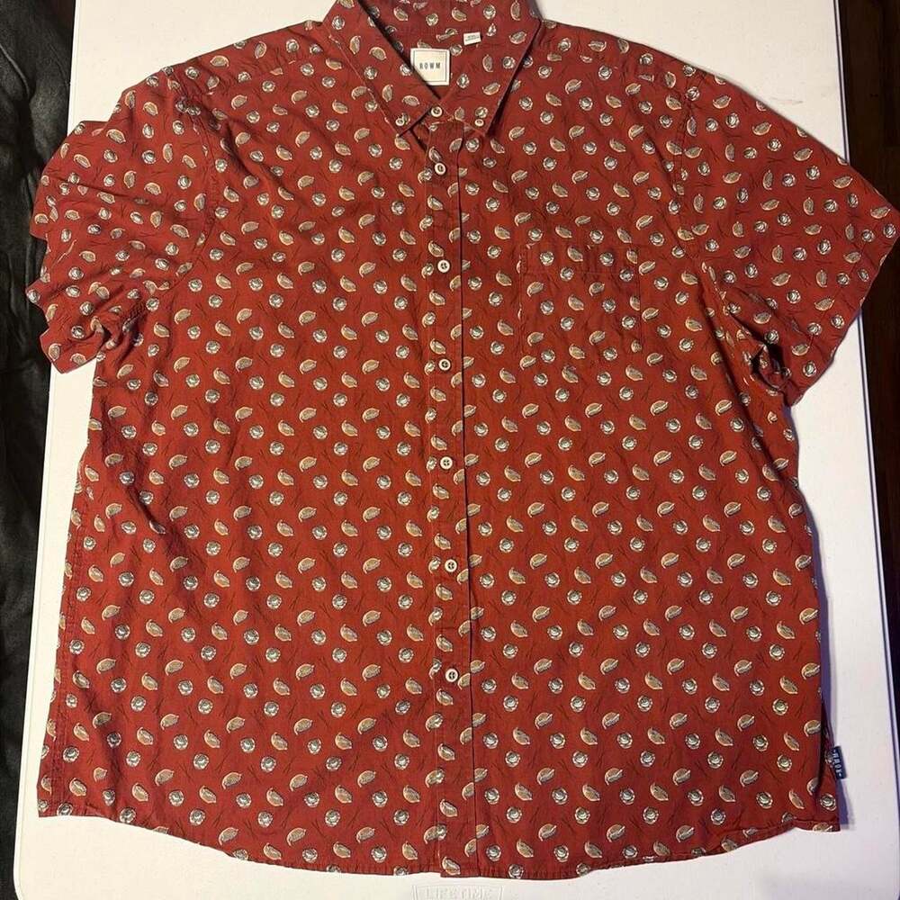 Rowm Men's Red and Orange Shirt